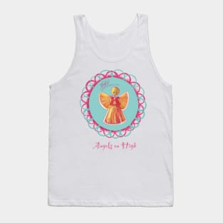 Scandinavian straw angel wreath-Angels on High Tank Top